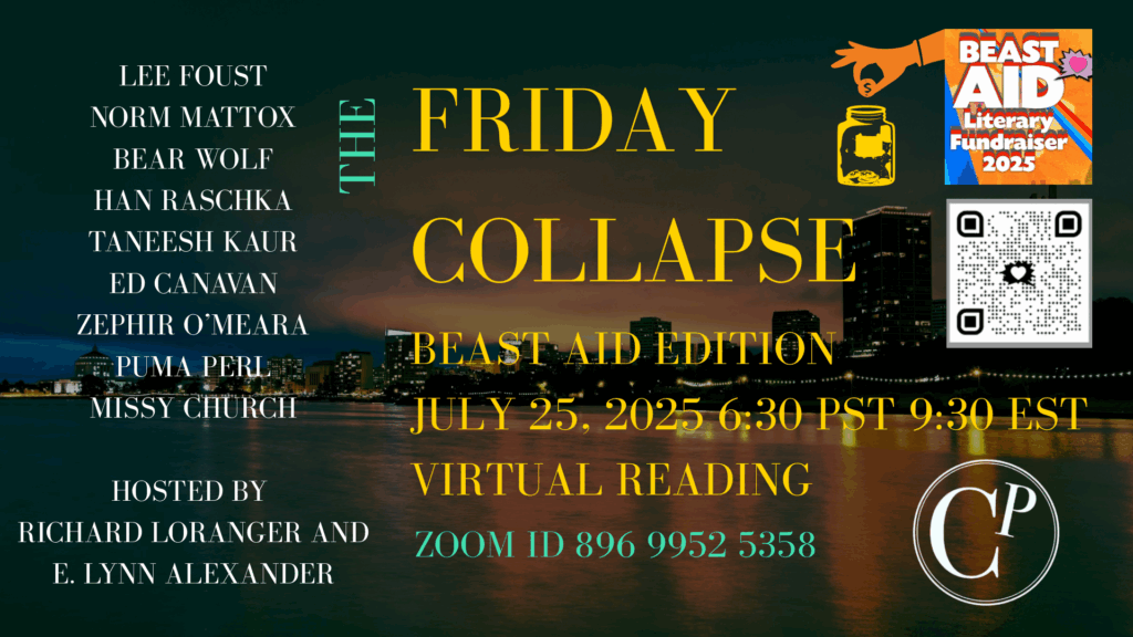 Beast Aid poetry event for the Beast Crawl Lit Fest, hosted by Richard Loranger and E. Lynn Alexander